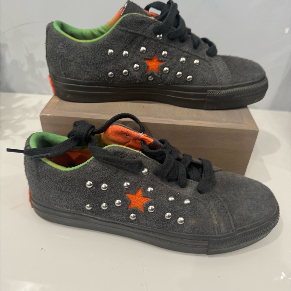 Converse Gray and Orange Sneakers